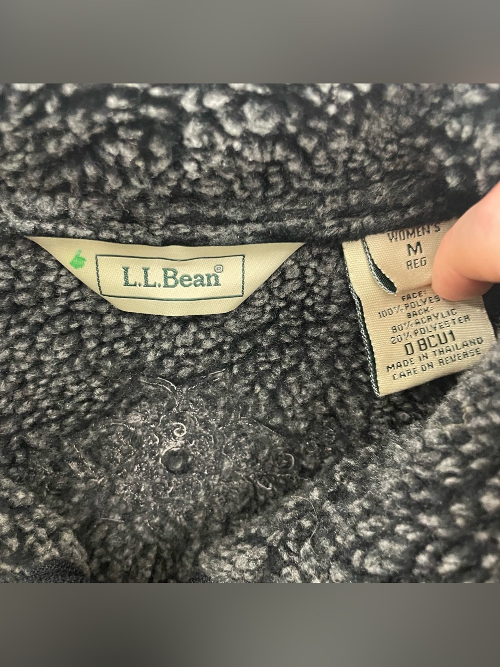 LL Bean Black Embroidered Micro Fleece Lined Winter Jacket Coat Women's M Floral - Picture 4 of 6